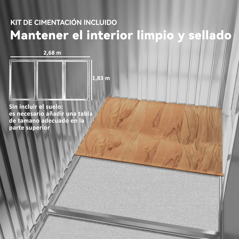 Outsunny Caseta De Jardín Exterior 4,9 M² 277x195x192 Cm Con Puerta Corredera