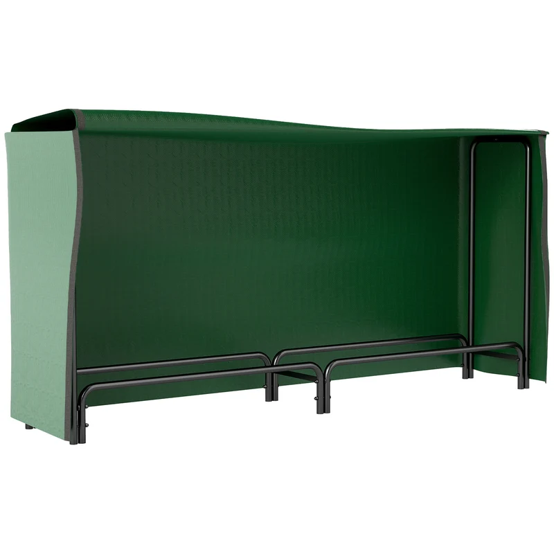 Outsunny Soporte Para Leña Con Cubierta Estante 200x36x99cm Verde Oscuro Y Negro
