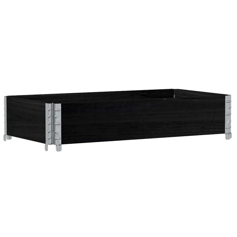 Jardinera De Madera Maciza De Pino Negro 100x50 Cm