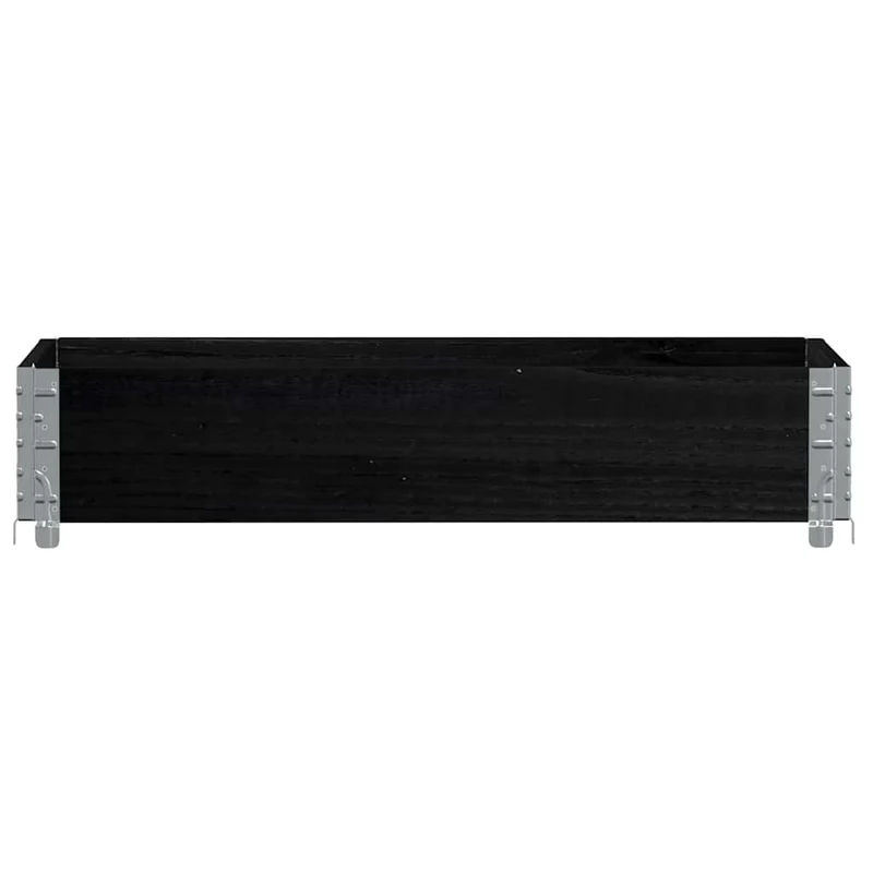 Jardinera De Madera Maciza De Pino Negro 100x50 Cm