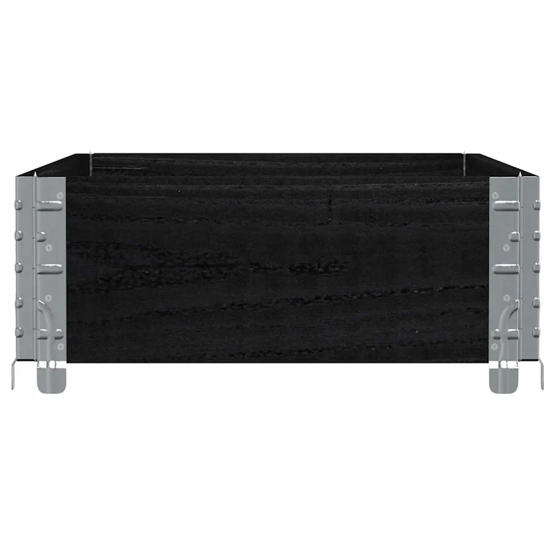 Jardinera De Madera Maciza De Pino Negro 100x50 Cm