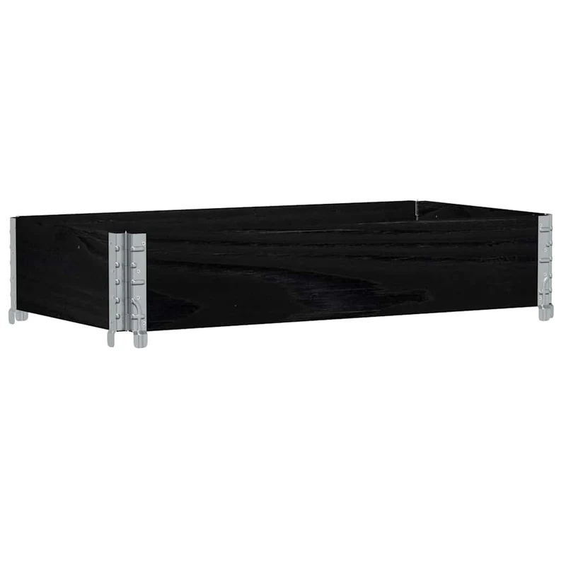 Jardinera De Madera Maciza De Pino Negro 100x50 Cm