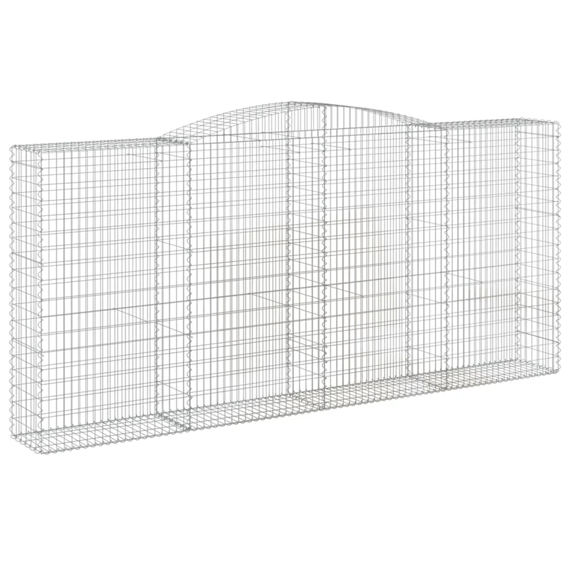 Cestas De Gaviones 3 Uds Forma De Arco Hierro 400x50x180/200 Cm