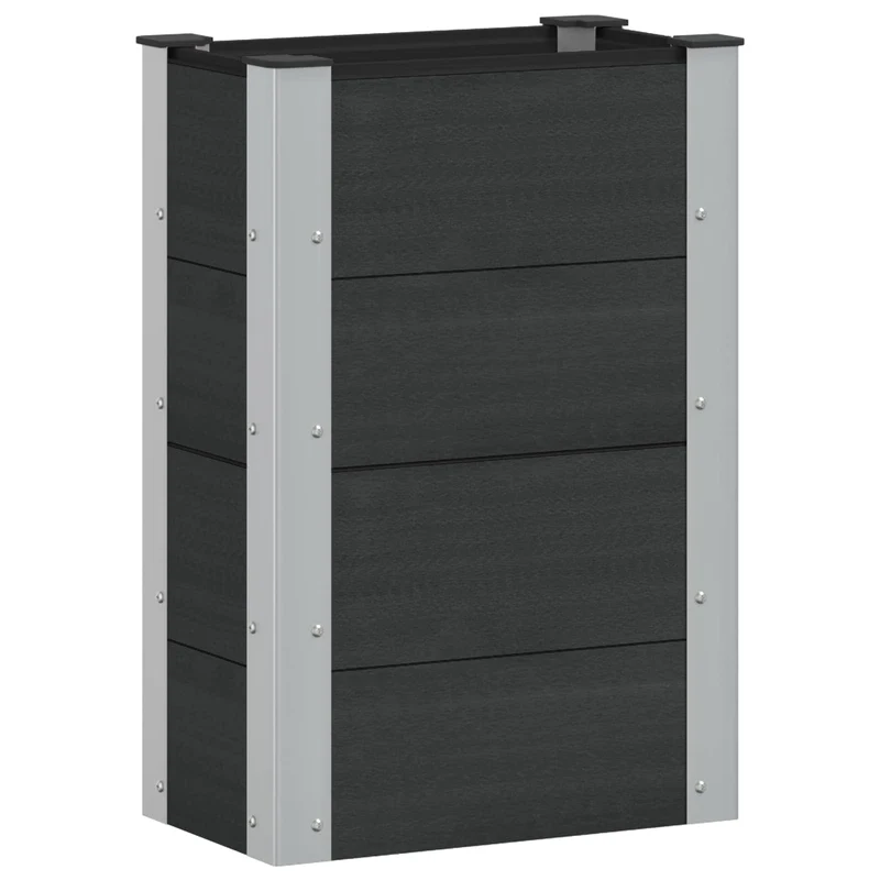 Arriate Elevado Negro 50 X 30 X 72 Cm Wpc Y Aluminio