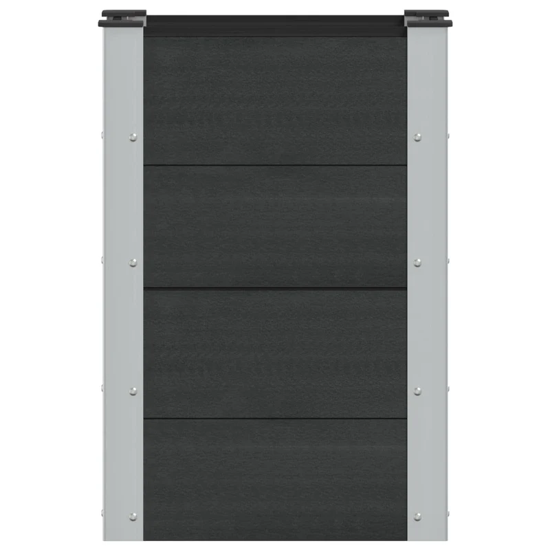Arriate Elevado Negro 50 X 30 X 72 Cm Wpc Y Aluminio