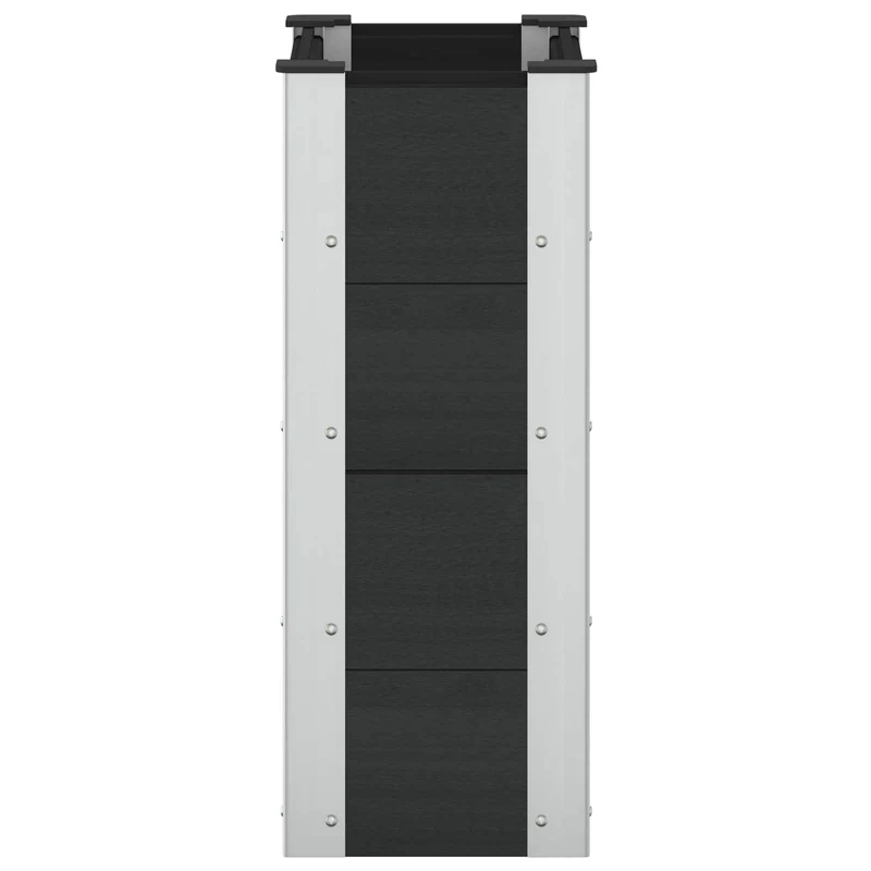 Arriate Elevado Negro 50 X 30 X 72 Cm Wpc Y Aluminio