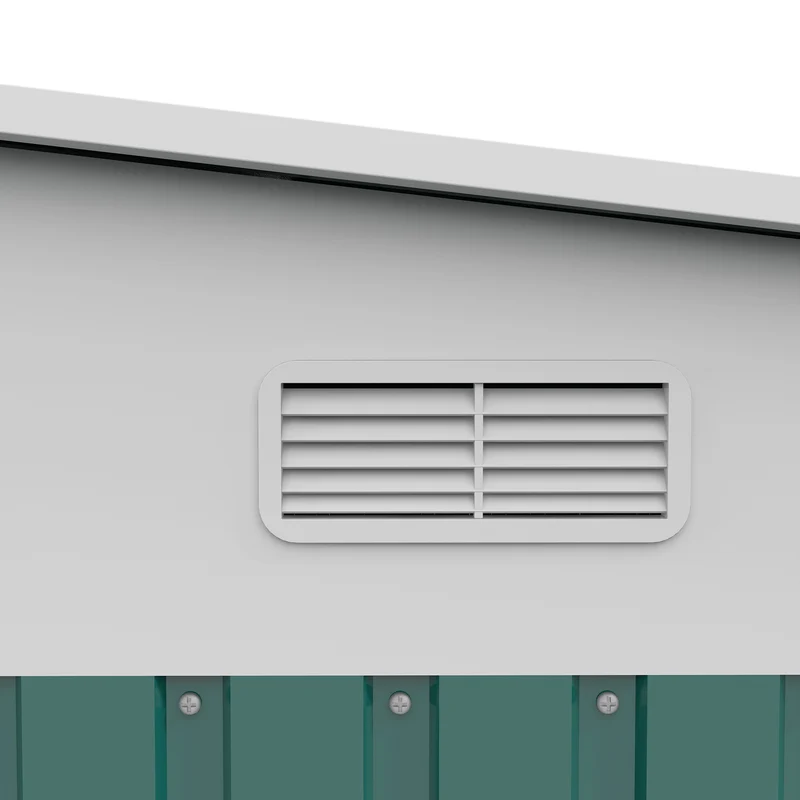 Outsunny Cobertizo De Jardín Exterior 8,9 M² 280x345x201 Cm Con 2 Puertas Verde