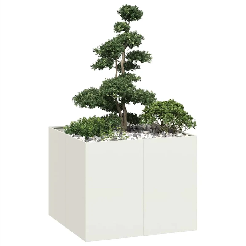 Jardinera Acero Blanco 100x100x80 Cm