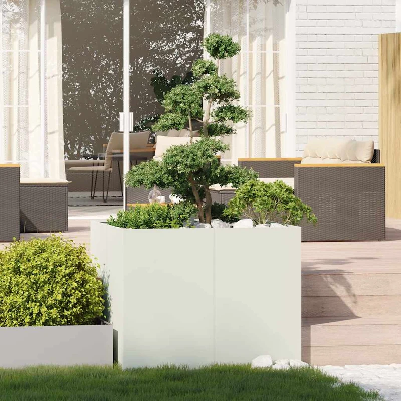 Jardinera Acero Blanco 100x100x80 Cm