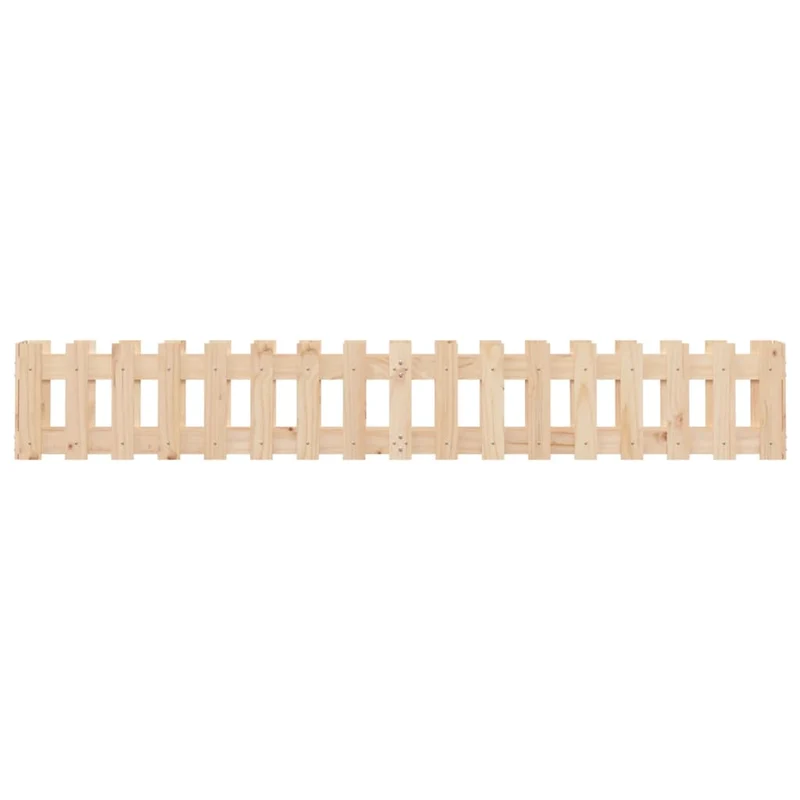 Arriate Elevado Jardín Con Valla Madera Maciza Pino 200x30x30cm