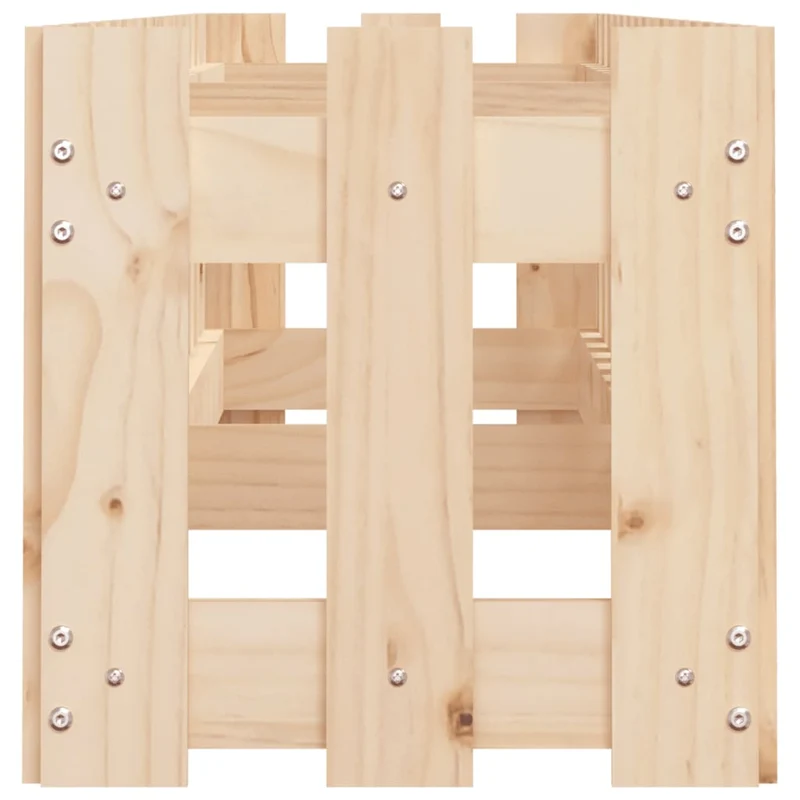 Arriate Elevado Jardín Con Valla Madera Maciza Pino 200x30x30cm
