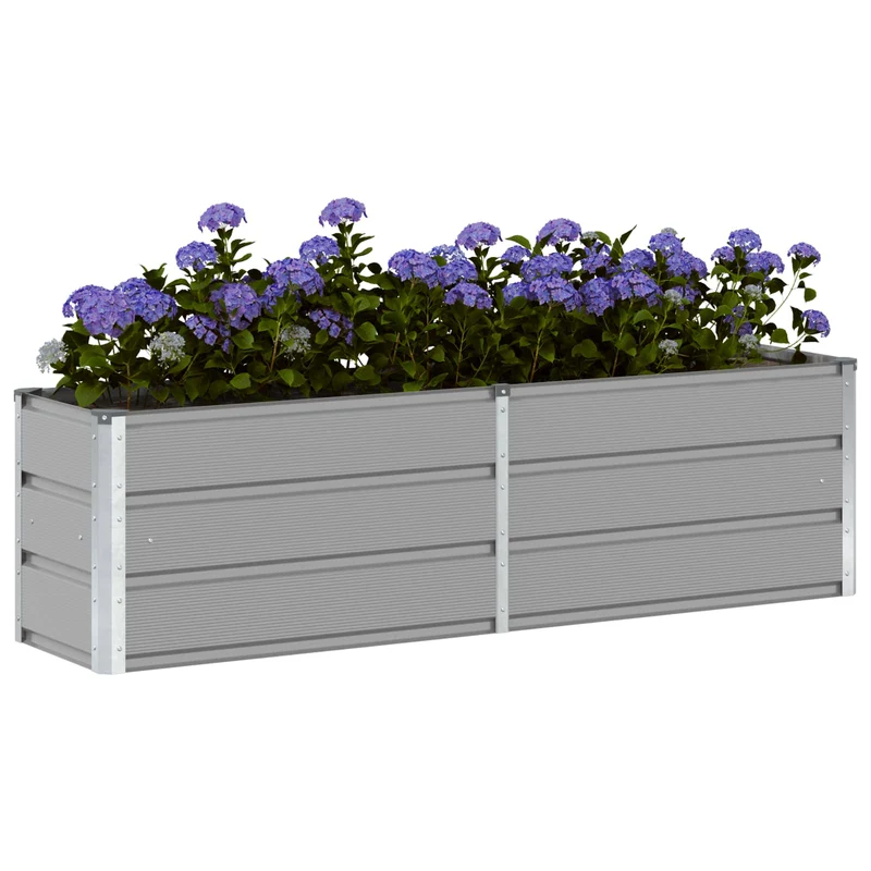 Jardinera Gris Claro 160 X 40 X 45 Cm Acero