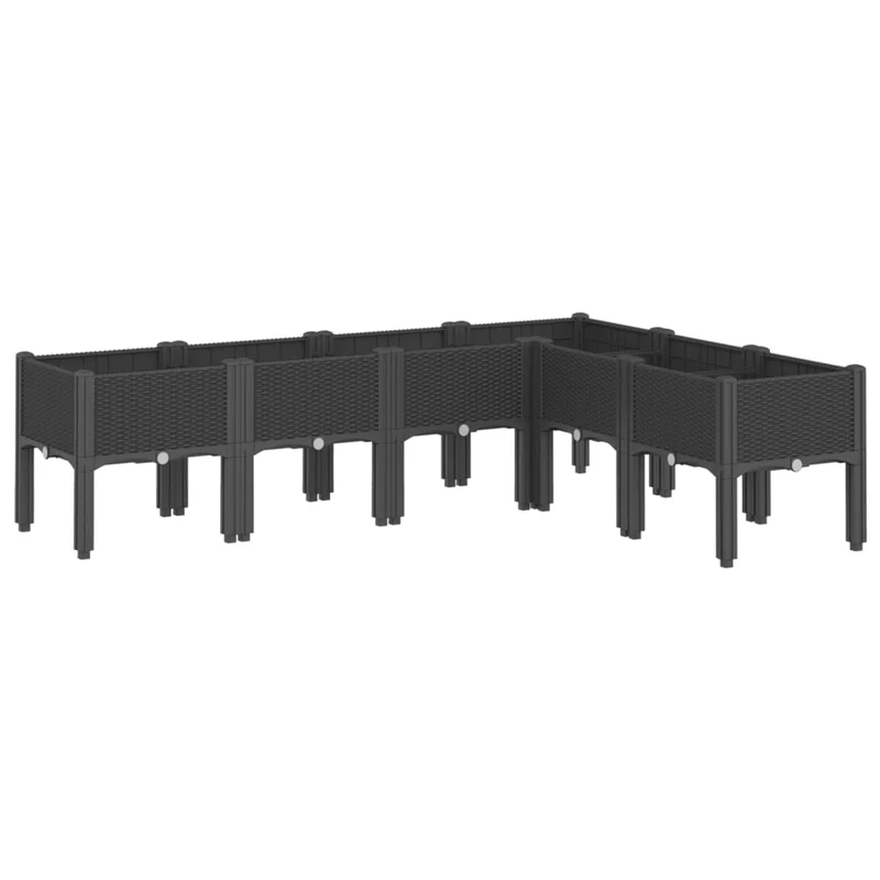 Jardinera Con Patas Pp Negro 160x120x42 Cm