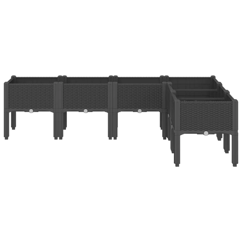 Jardinera Con Patas Pp Negro 160x120x42 Cm