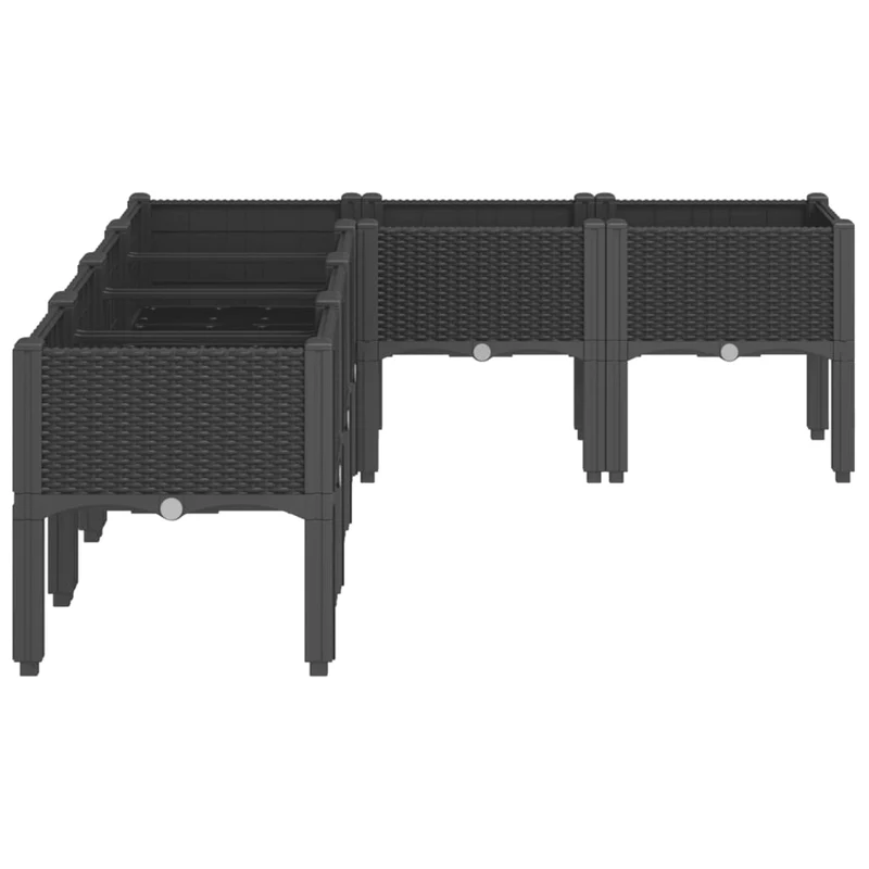 Jardinera Con Patas Pp Negro 160x120x42 Cm