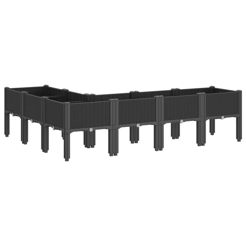 Jardinera Con Patas Pp Negro 160x120x42 Cm