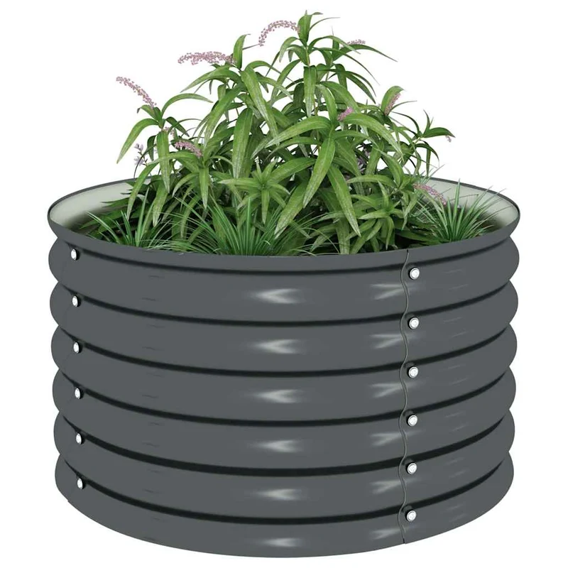 Arriate De Acero Galvanizado Gris 80x80x44 Cm