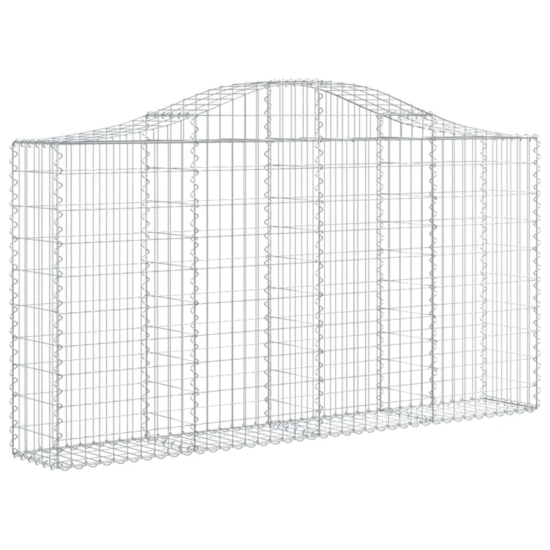 Cestas Gaviones 14 Uds Forma De Arco Hierro 200x30x100/120 Cm