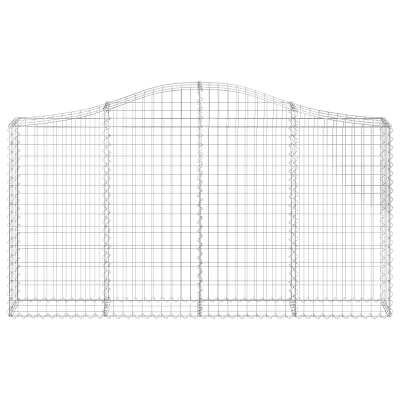 Cestas Gaviones 14 Uds Forma De Arco Hierro 200x30x100/120 Cm