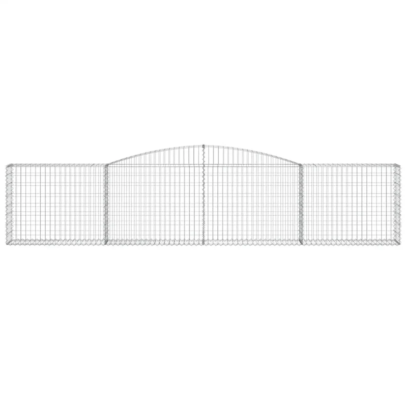 Cestas De Gaviones 6 Uds Forma De Arco Hierro 400x30x80/100 Cm