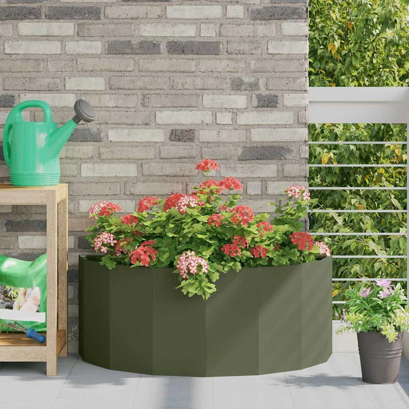 Jardinera Verde Oliva 90 X 45 X 35 Cm Acero