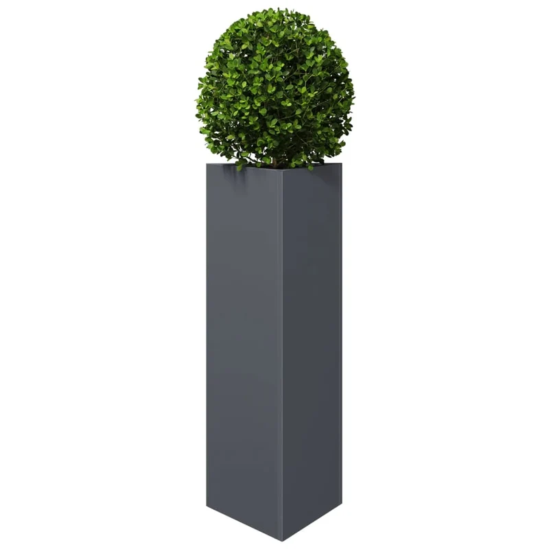 Jardineras 2 Uds Acero Gris Antracita 30x26x75 Cm