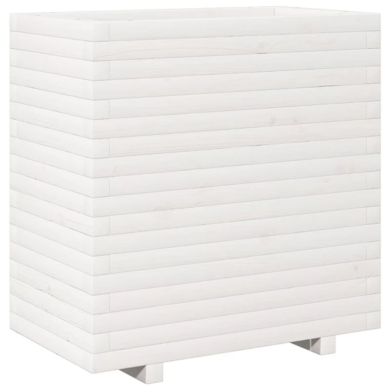Jardinera Madera Maciza De Pino Blanco 70x40x72,5 Cm