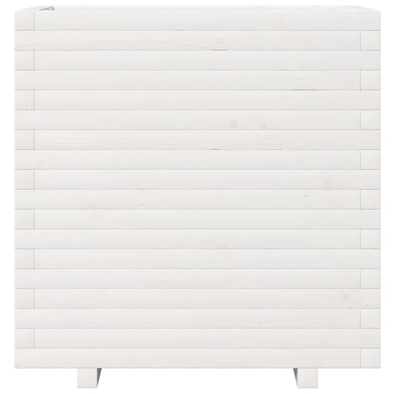 Jardinera Madera Maciza De Pino Blanco 70x40x72,5 Cm