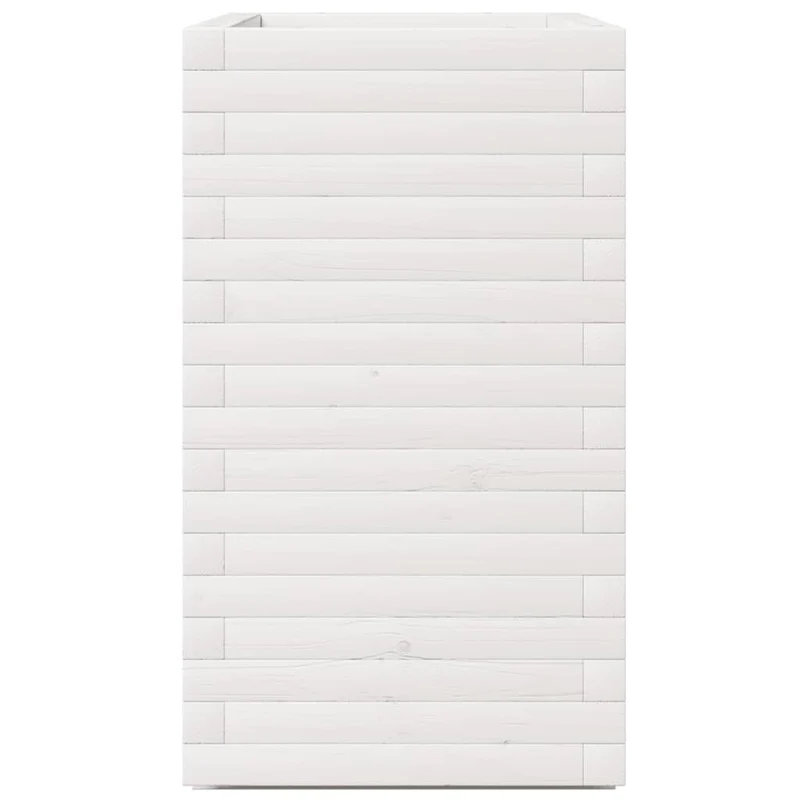 Jardinera Madera Maciza De Pino Blanco 70x40x72,5 Cm