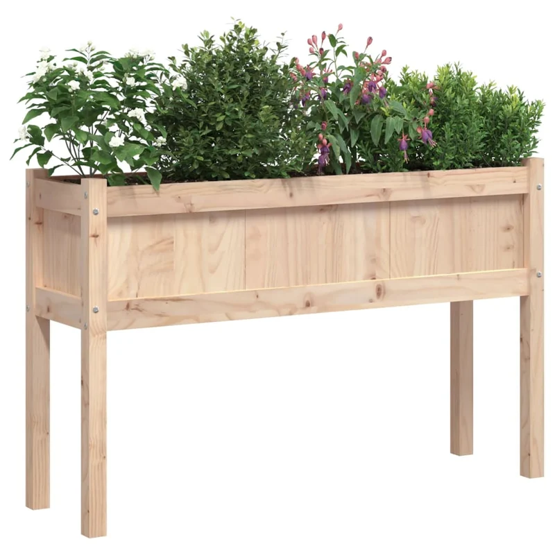 Jardineras De Exterior Con Patas 2 Uds Madera Maciza De Pino