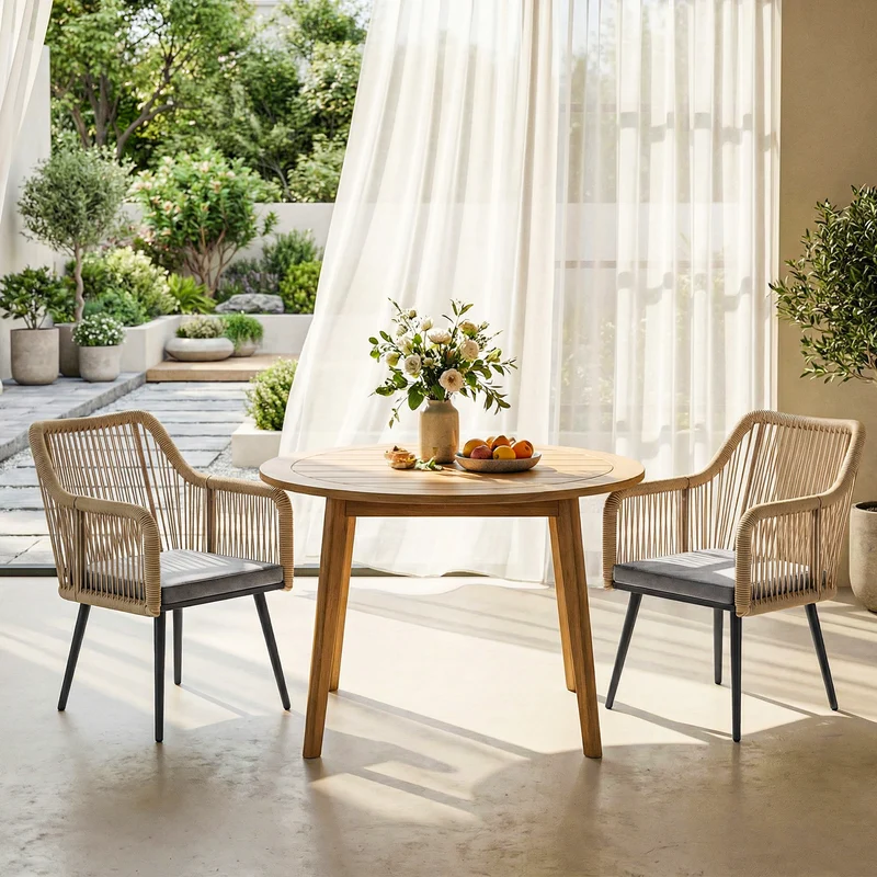 Outsunny Juego De 2 Sillas De Jardín Exterior De Ratán 54x65x80 Cm Gris