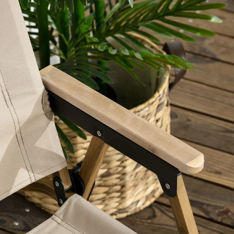 Outsunny Pack De 2 Sillas Plegable De Camping Con Reposabrazos Caqui