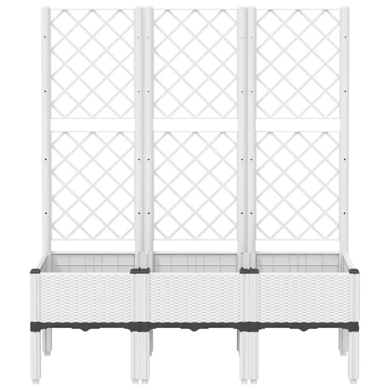 Jardinera Con Enrejado Pp Blanco 120x40x142 Cm