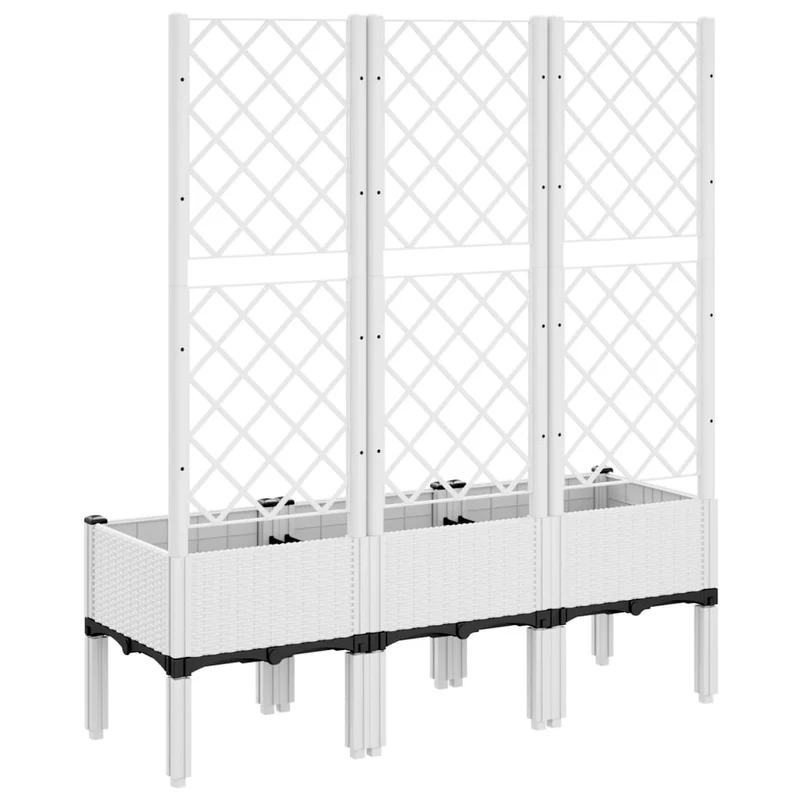 Jardinera Con Enrejado Pp Blanco 120x40x142 Cm