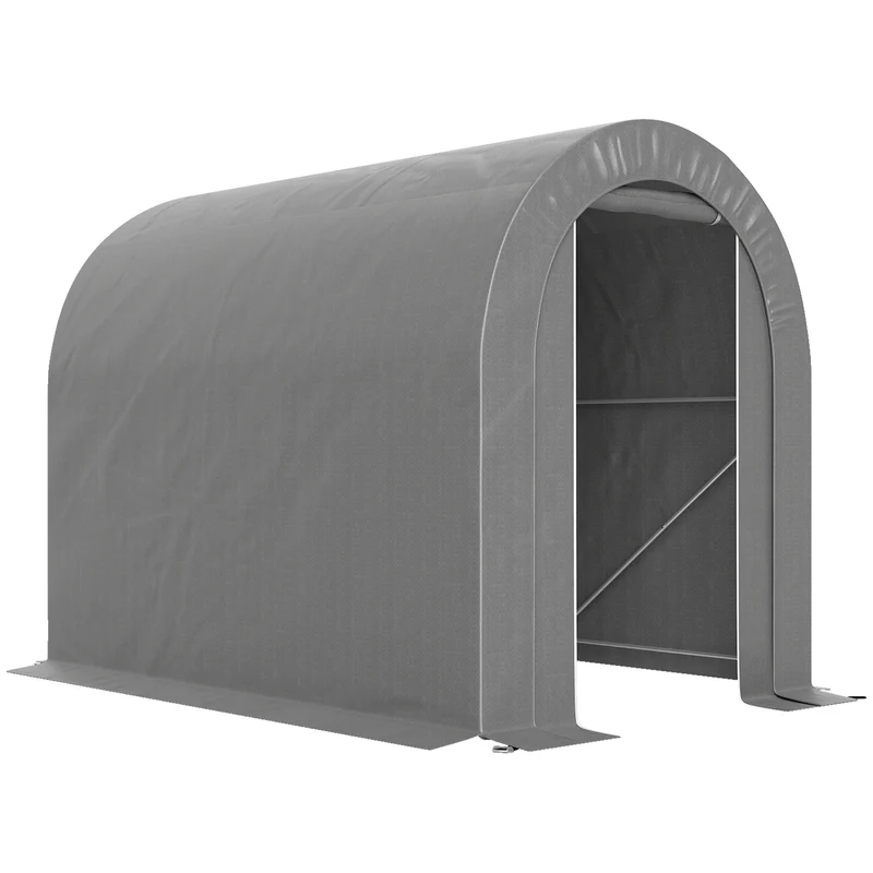 Outsunny Carpa De Jardín Para Herramientas Bicicletas Motos 2,4x1,6x1,9 M Gris