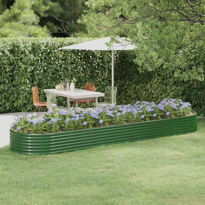 Jardinera Arriate Acero Galvanizado Verde 396x100x36 Cm