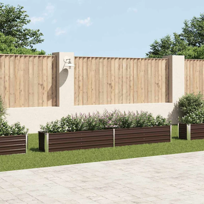 Arriate De Jardín De Acero Galvanizado Marrón 320x40x45 Cm