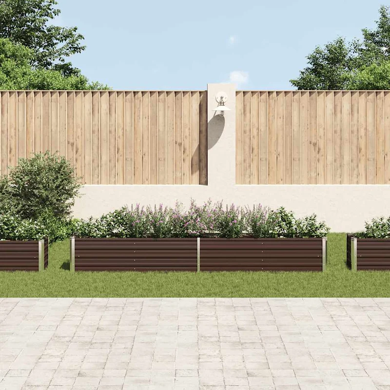Arriate De Jardín De Acero Galvanizado Marrón 320x40x45 Cm