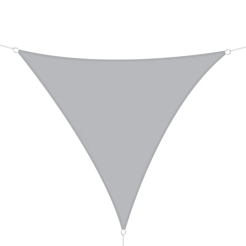 Outsunny Toldo Vela Triangular 3x3x3m Vela de Sombra para Terraza Jardín Camping Resistente al Agua Protección UV Poliéster Color Gris