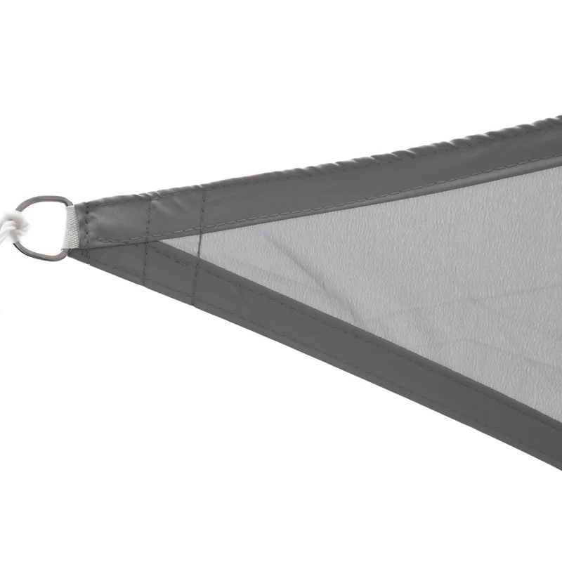 Outsunny Toldo Vela Triangular 3x3x3m Vela de Sombra para Terraza Jardín Camping Resistente al Agua Protección UV Poliéster Color Gris