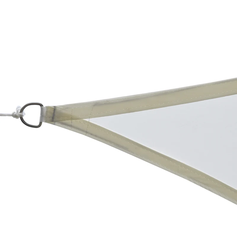 Outsunny Toldo de Vela 4x4x4 m Vela de Sombra Triangular Tela de Poliéster Anti-UV para Jardín Playa Camping Sombra Exterior Crema