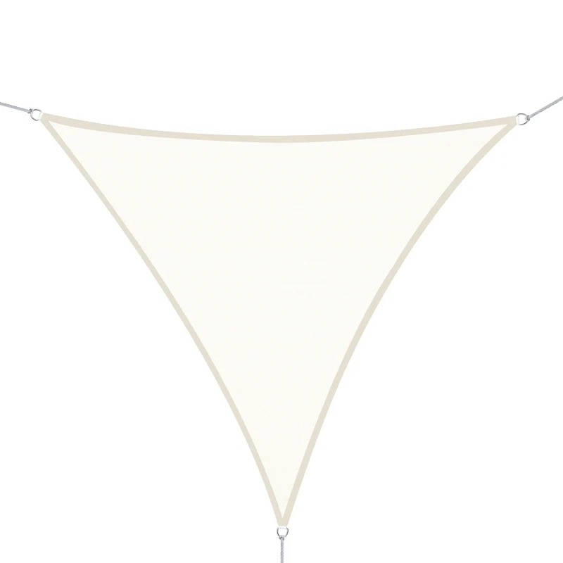 Outsunny Toldo vela color arena sombrilla parasol triangulo Tela de Poliéster jardin playa camping sombra (varios colores y medidas), medida 3x3x3 metros, color crema