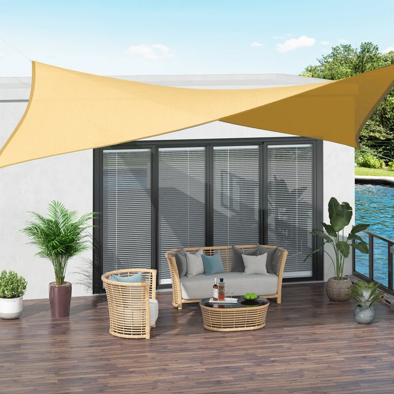 Outsunny - Toldo vela Rectangular (varios tamaños y colores), tamaño 3x4m, color arena