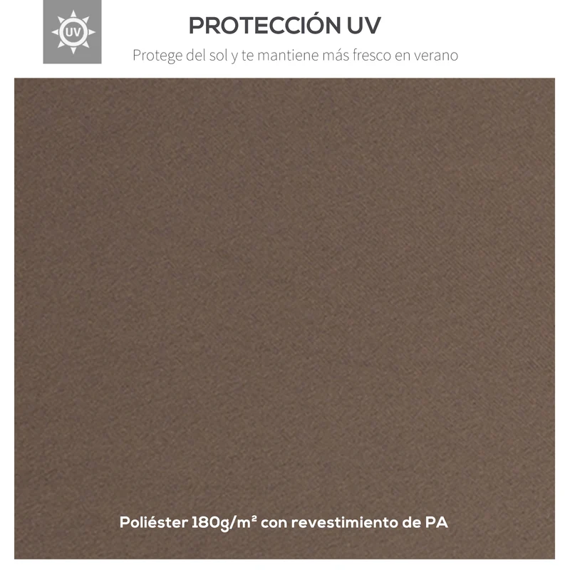 Outsunny Techo de Repuesto para Cenador 4x3 m Cubierta de Repuesto con Techo Doble 10 Orificios de Drenaje y Protección UV Toldo de Recambio para Pabellón Gazebo Marrón