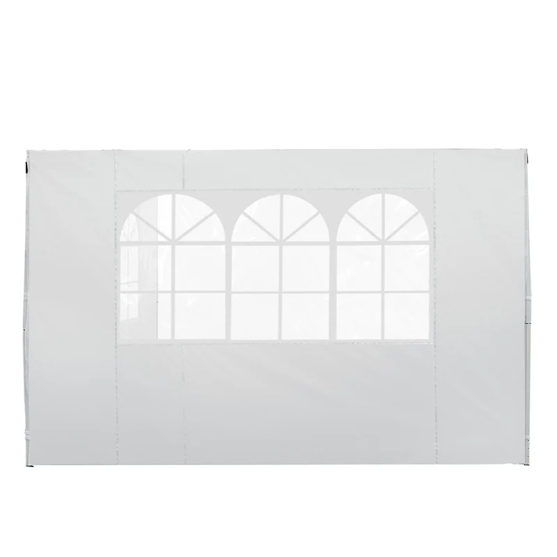 Outsunny 2 Paredes Laterales para Carpas de 3 x 3 m, 300x200 cm, Paredes Laterales de Repuesto para Cenador de Tela Oxford con Ventana, para Jardín, Exteriores, Fiestas, Blanco