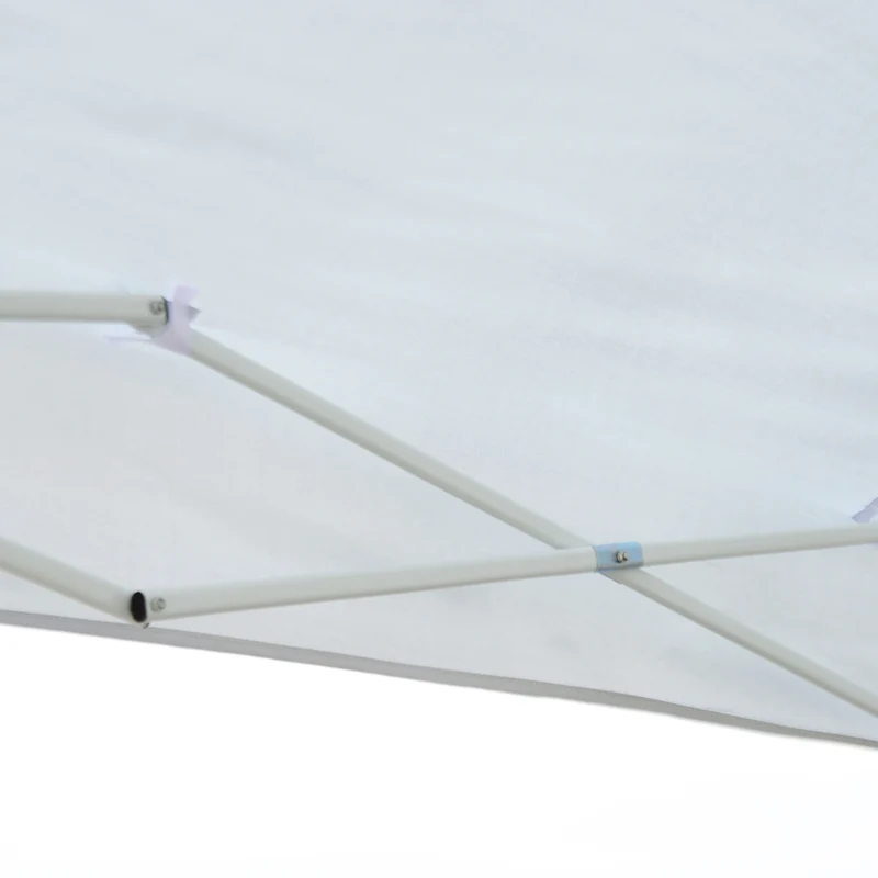 Outsunny Carpa Plegable 6x3 m Cenador para Jardín Gazebo con 6 Cortinas Mosquitera y Cremallera Bolsa de Transporte Impermeable para Exterior Blanco