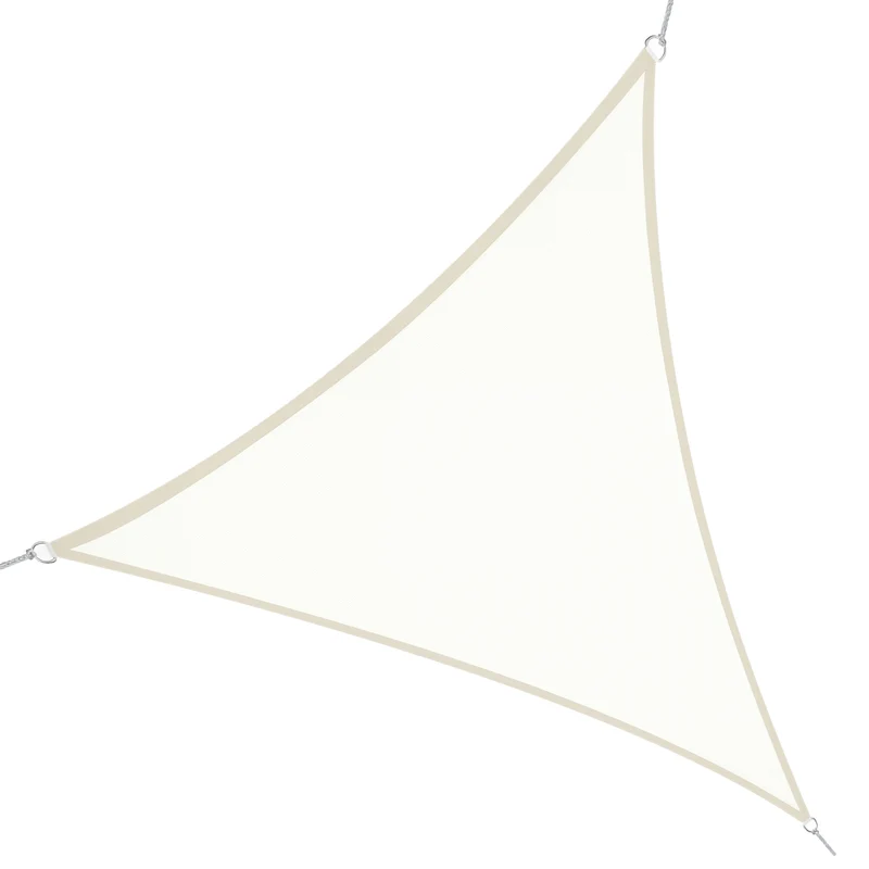 Outsunny Toldo vela color crema sombrilla parasol triangulo Tela de Poliéster jardin playa camping sombra (varios colores y medidas), medida 6x6x6 metros, color crema