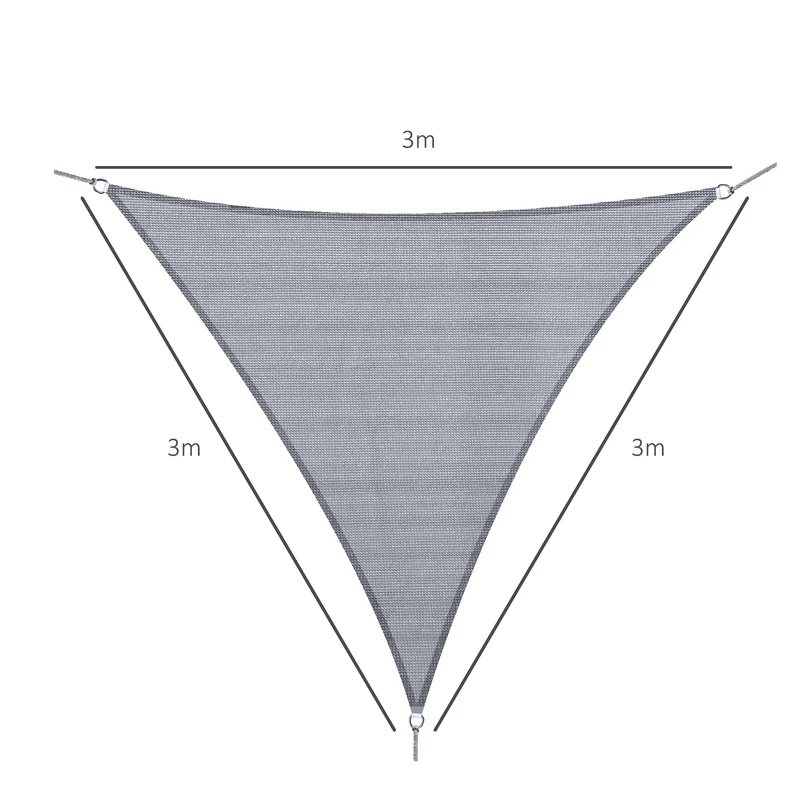 Outsunny - Toldo vela triangulo (varios tamaños y colores), tamaño 3x3x3m, color gris