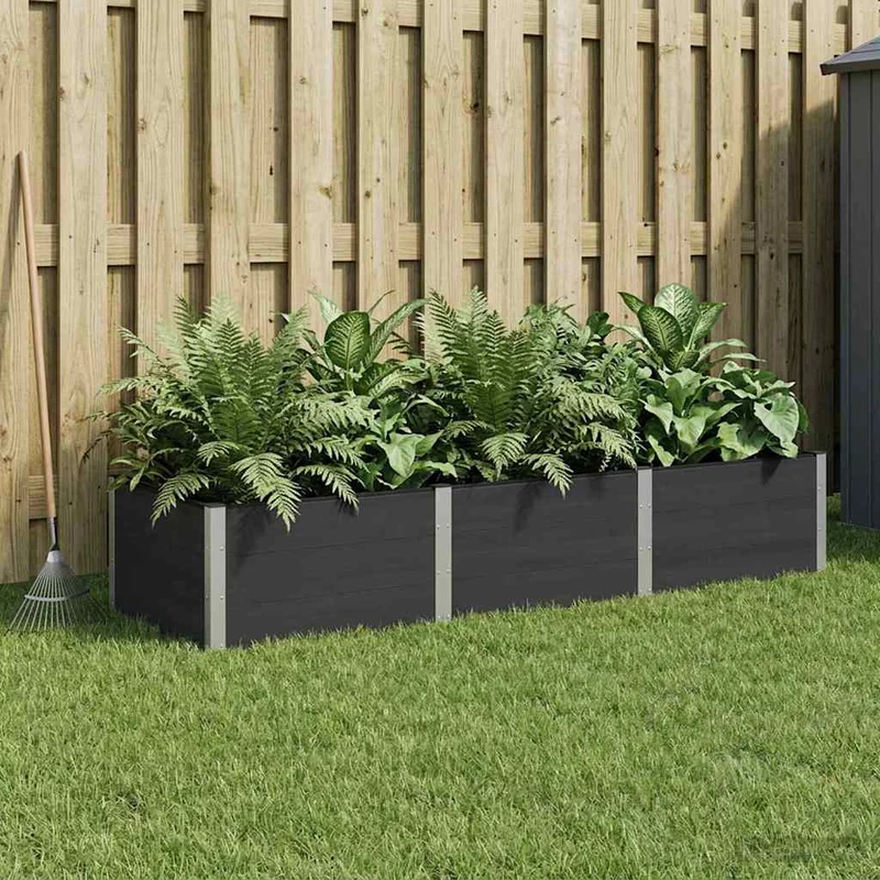 Arriate Elevado Negro 300 X 100 X 54 Cm Wpc Y Aluminio