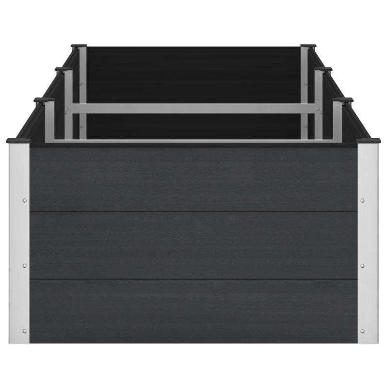 Arriate Elevado Negro 300 X 100 X 54 Cm Wpc Y Aluminio